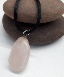 Rose Quartz Necklace – Rose Quartz pendant. best crystal for true love, best crystal for universal love