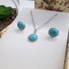 Best protection necklace, Brazilian protection necklace. Dainty Turquoise silver necklace and earrings. Dainty Silver Turquoise jewelry set