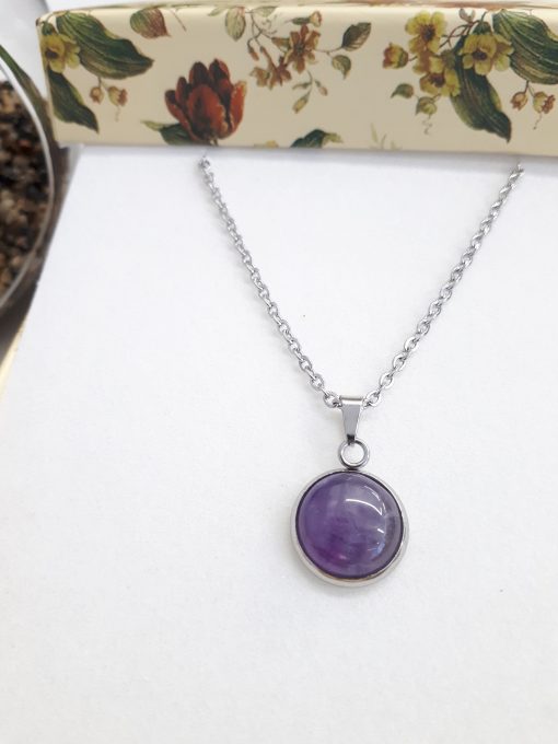 Protection eye necklace,protection from evil necklace. Amethyst pendant