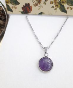 Protection eye necklace,protection from evil necklace. Amethyst pendant