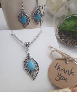 EMF protection pendant, emf protection pendants. Genuine Turquoise Earrings and Necklace – Blue Stone Dangle Earrings December Birthstone Jewelry
