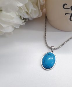 Turquoise gemstone Pendant - Talisman for communication, inner wisdom and calm - Best Crystal for calm.