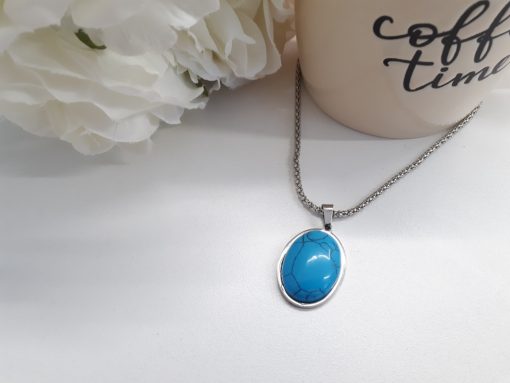 Turquoise gemstone Pendant - Talisman for communication, inner wisdom and calm - Best Crystal for calm.