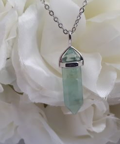 Green Fluorite Point Pendant - fluorite stone Jewelry for removing negative energy, best crystal for heart chakra