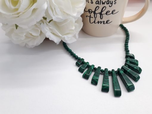 Malachite Statement Necklace for protection and prevent negative energies