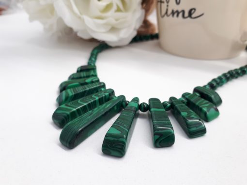 Malachite Statement Necklace for protection and prevent negative energies