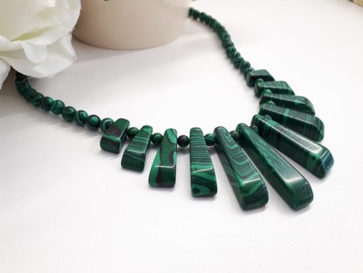 Malachite Statement Necklace for protection and prevent negative energies