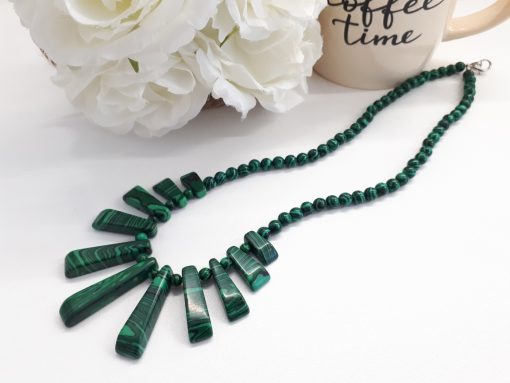 Malachite Statement Necklace for protection and prevent negative energies