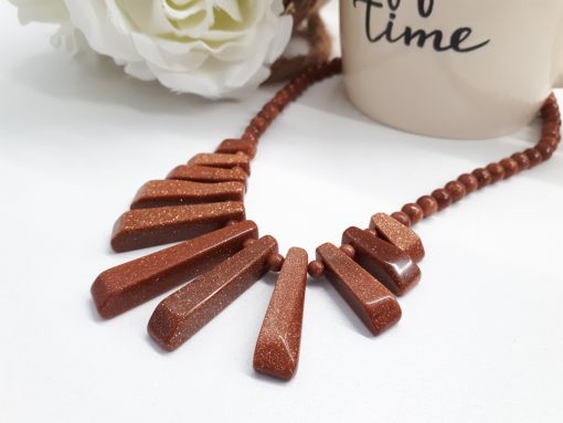 Sand stone Statement necklace - Jewelry for removing negative energies and attracting positive energies