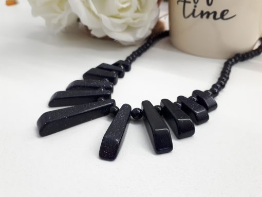Blue Goldstone Statement necklace - Jewelry for calming and stabilize emotions