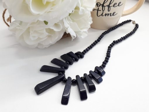 Blue Goldstone Statement necklace - Jewelry for calming and stabilize emotions
